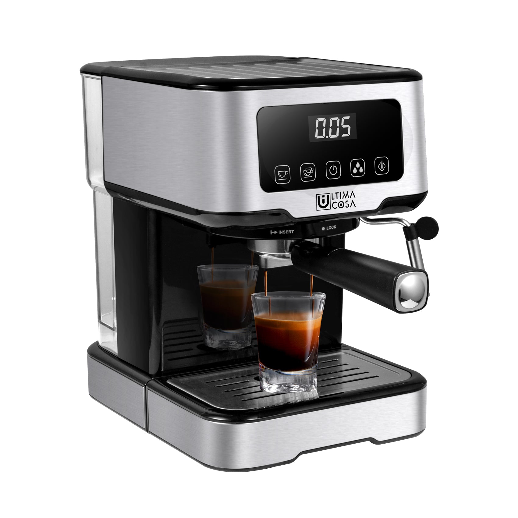 Ultima Cosa New Presto Bollente Semi-Automatic Espresso Machine - Silver -  2 Litre Water Tank - Yahoo Shopping